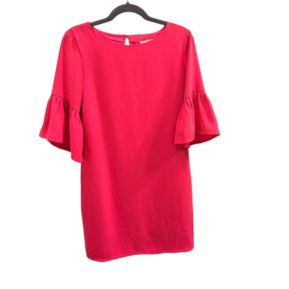 Jade Fuschia Dress with Ruffled Sleeves